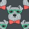 Cute hipster hand drawn vector seamless pattern sketching of schnauzer. Use for postcards, print for t-shirts, textile