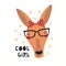 Cute hipster kangaroo