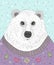 Cute hipster polar bear with christmas sweater