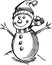 Cute Holiday Winter sketch Snowman