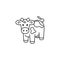 Cute Holstein Cow vector icon