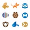 Cute home pet animals tips for happy family logo icon