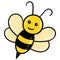 Cute honey bee is attacking sting, doodle icon drawing