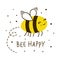 Cute honey bee isolated