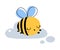 Cute Honey Bee Sleeping on Cloud, Lovely Flying Insect Character Cartoon Vector Illustration