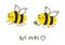 Cute honey bees isolated