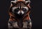 Cute hooded raccoon. AI generated