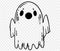 Cute and horrible ghost with hand drawn isolated on transparent PNG background. Element for Halloween silhouettes.Vector