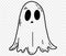 Cute and horrible ghost with hand drawn isolated on transparent PNG background. Element for Halloween silhouettes.Vector