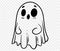 Cute and horrible ghost with hand drawn isolated on transparent PNG background. Element for Halloween silhouettes.Vector