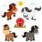 Cute Horse Illustration Vector Set on White