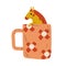 Cute Horse in Teacup, Adorable Little Pony Animal Sitting in Coffee Mug Cartoon Vector Illustration