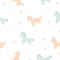 Cute horses vector print