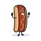 Cute Hotdog fast food mascot design illustration