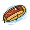 Cute Hotdog fast food mascot design illustration