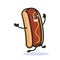 Cute Hotdog fast food mascot design illustration