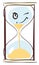 Cute hourglass, illustration, vector