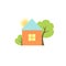 Cute house colorful flat vector illustration