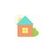 Cute house colorful flat vector logo