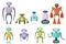 Cute Humanoid or Robot with Antenna as Artificial Intelligence Vector Set