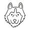 Cute husky face. Dog head icon. Hand drawn isolated vector illustration
