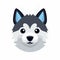 Cute Husky Face Icon Vector Illustration For App Design