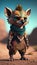 Cute Hyena Animal Warrior 3D Game Model Generative AI