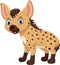 Cute hyena cartoon. Funny and adorable