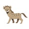 Cute hyena character, african animal, smiling friendly african animal, wild safari mammal, flat cartoon art isolated on