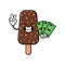 Cute ice cream  cartoon mascot character funny expression