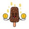 Cute ice cream cartoon mascot character funny expression