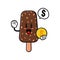 Cute ice cream ccartoon mascot character