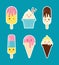 Cute ice cream characters.