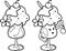 Cute Ice Cream with cherry. Character. Simple Line Drawing. It can be use for children\'s coloring.