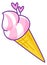 Cute ice cream cone. Sweet waffle icon