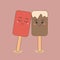 Cute ice cream stick couple