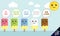Cute Ice Lolly Characters with speech bubble