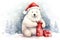 cute icebear christmas cartoon AI generated