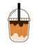 Cute Iced Coffee Cappuccino Icon in Cup Clipart PNG Illustration