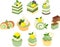 The cute icons of Matcha sweets