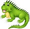Cute iguana cartoon posing with laughing