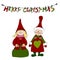 Cute illustrated Christmas elves