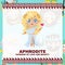 Cute illustration of Aphrodite Goddess of love and beauty. Greek God and Goddess flashcard collection