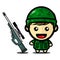 Cute illustration of boy soldier with sniper, Army Vector