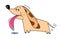 Cute illustration with cartoon happy doggy.