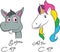 cute illustration of coffee effect from donkey to unicorn. suitable for t-shirt and print business