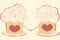 Cute illustration with cupcakes, cupcakes with hearts, Valentine\\\'s day, cute illustration