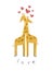 Cute illustration of giraffes in love