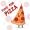 Cute illustration of piece of pizza. Traditional kawaii pizza cartoon emoji, manga style, concept for children pizza menu or adver