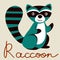 Cute illustration of raccoon character